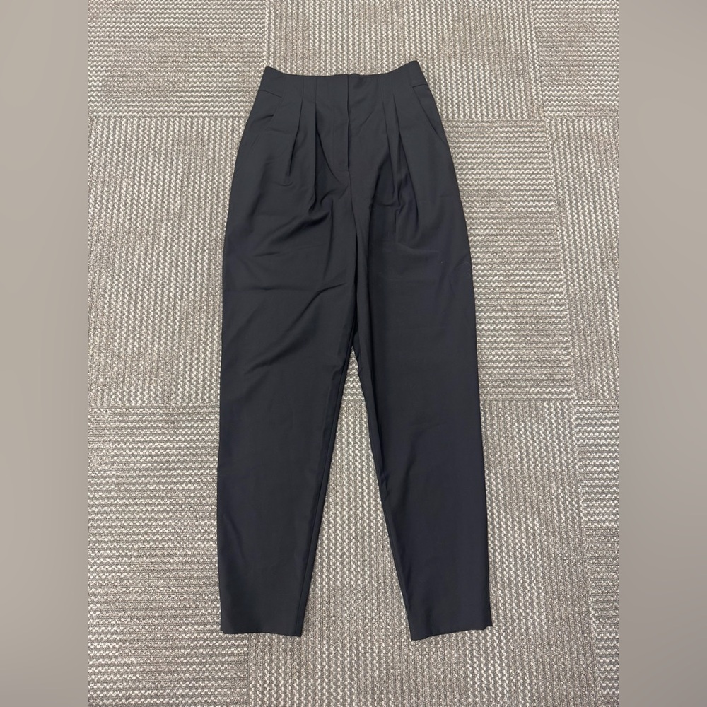Tibi Tropical Wool Yasmeen Black High Waist Trouser, size 4 - Picture 4 of 11